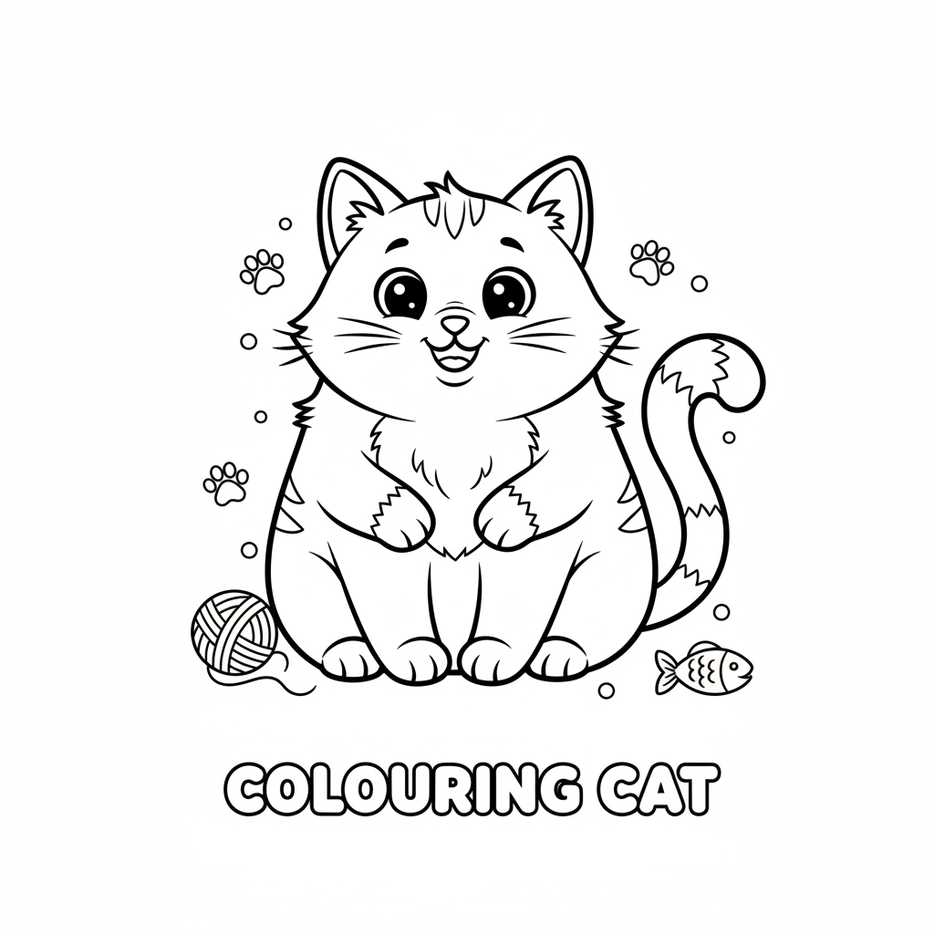 Coloriage Chat à Imprimer Gratuitement pour les Enfants