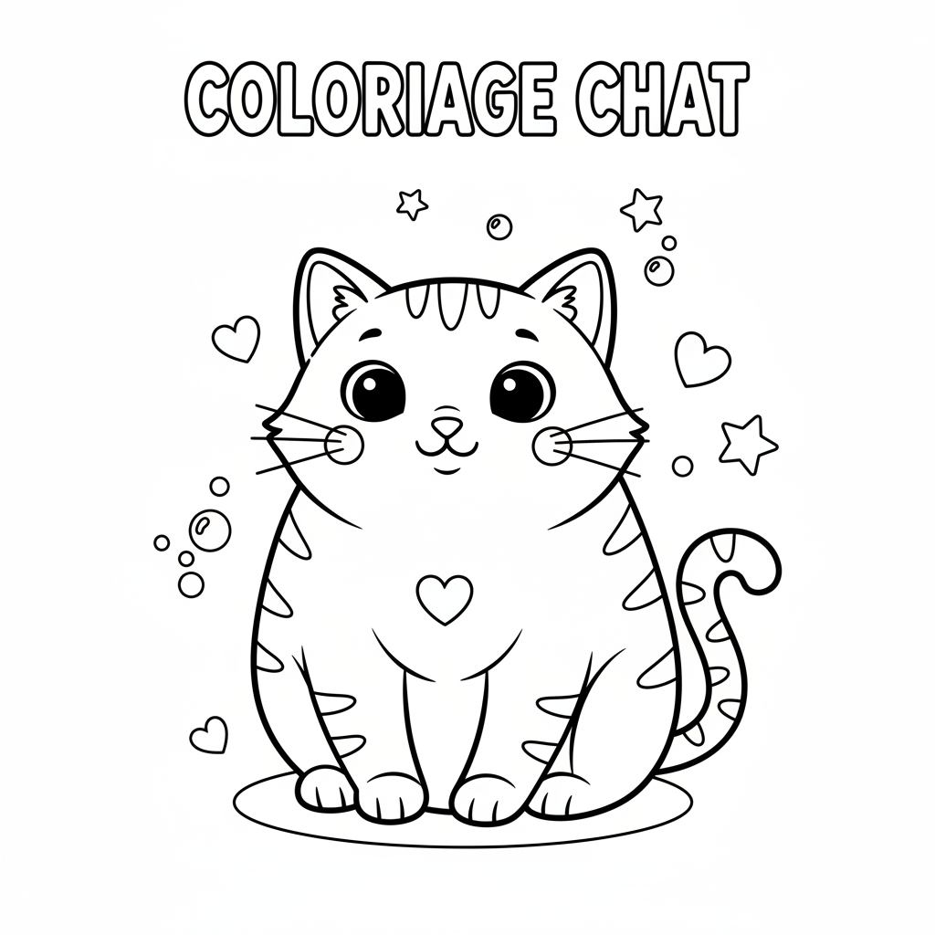 Coloriage Chat A Imprimer Gratuit pour Enfants