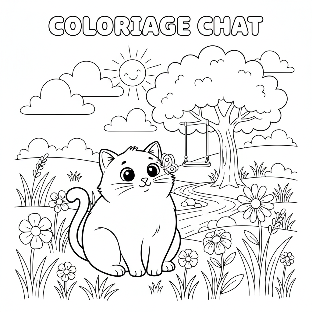 Coloriage coloriage chat à imprimer 3