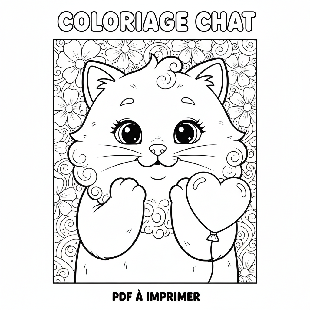 Coloriage coloriage chat à imprimer pdf 4
