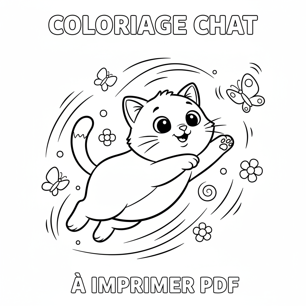 Coloriage coloriage chat à imprimer pdf 5
