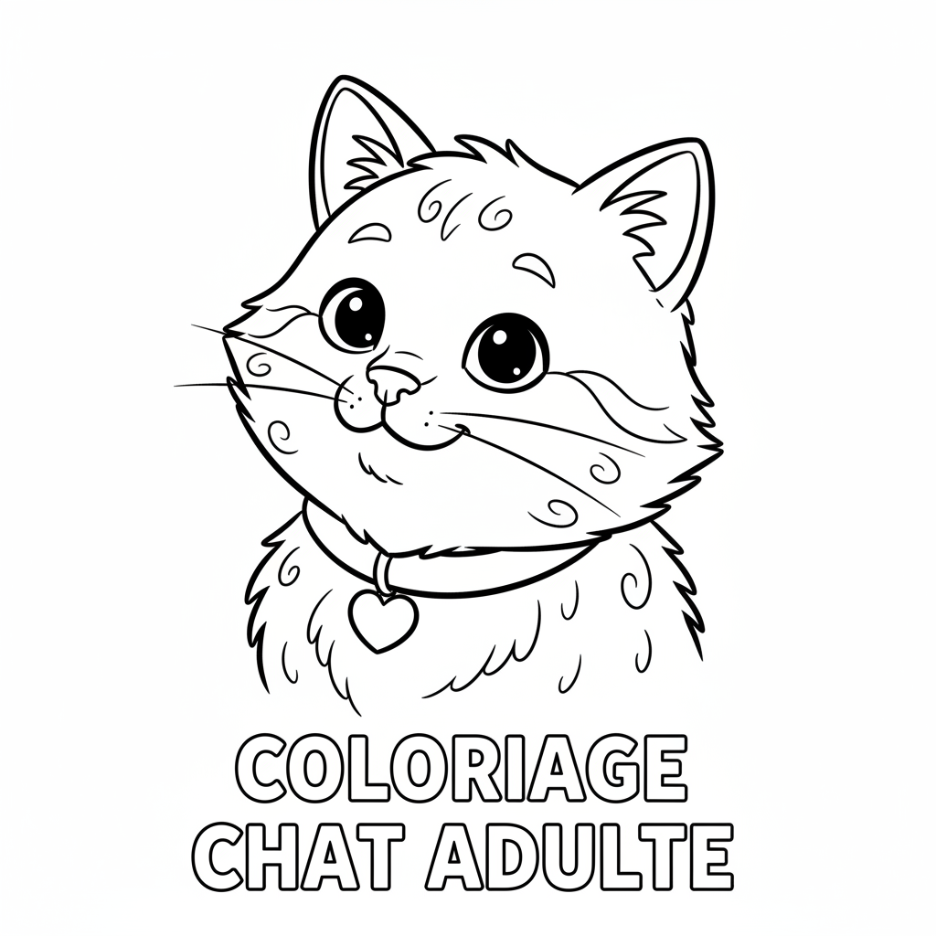 Coloriage coloriage chat adulte 4
