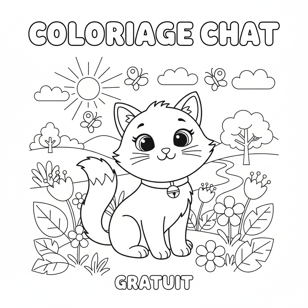 Coloriage coloriage chat gratuit 3