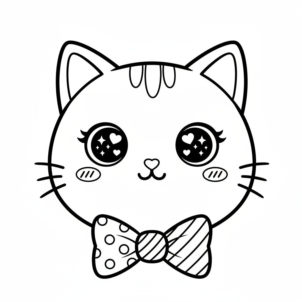 Coloriage coloriage chat kawaii à imprimer 4