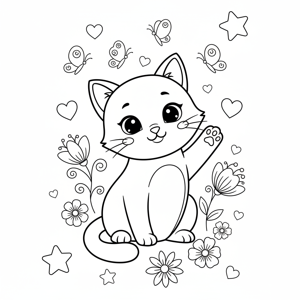 Coloriage coloriage chat mignon 2