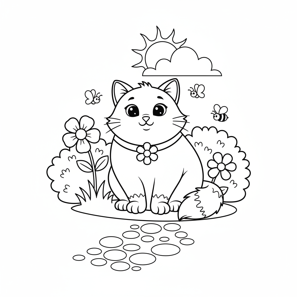 Coloriage coloriage chat mignon 3