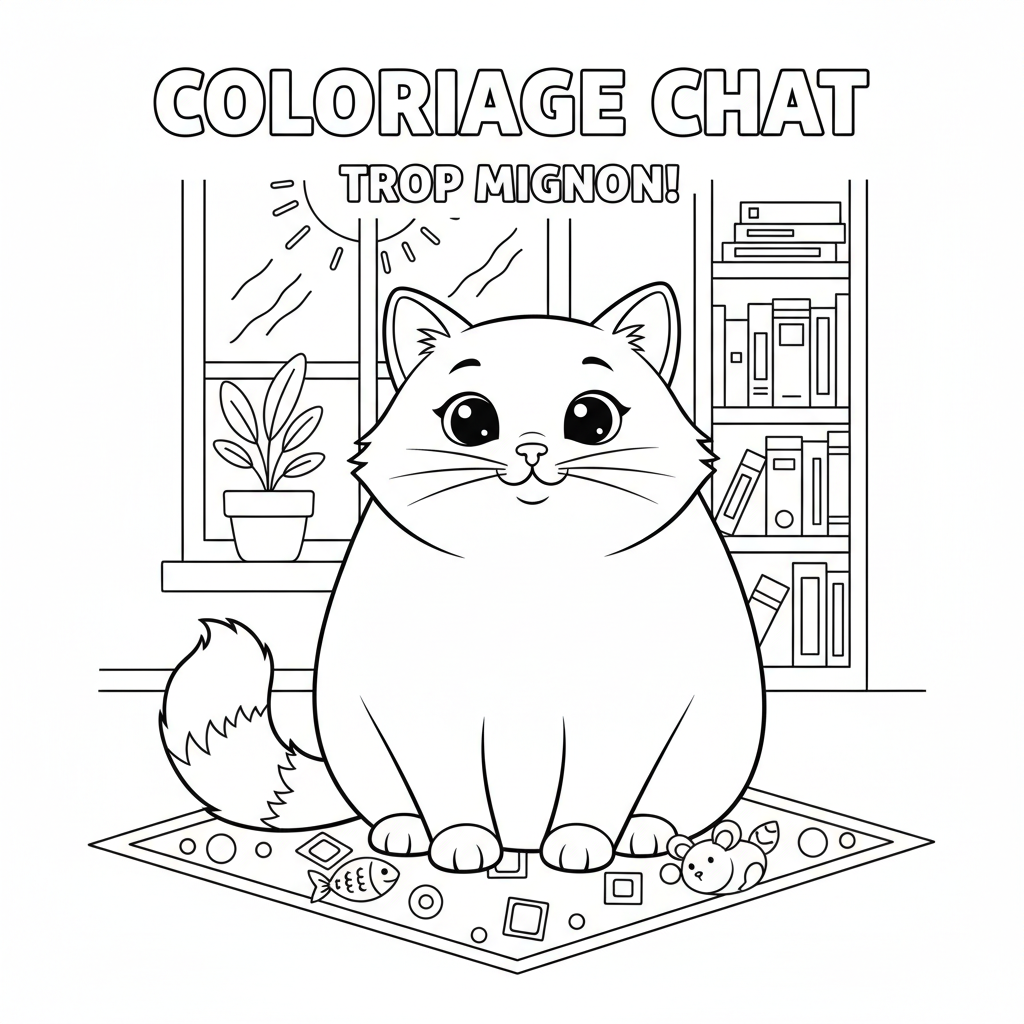 Coloriage coloriage chat mignon facile 2