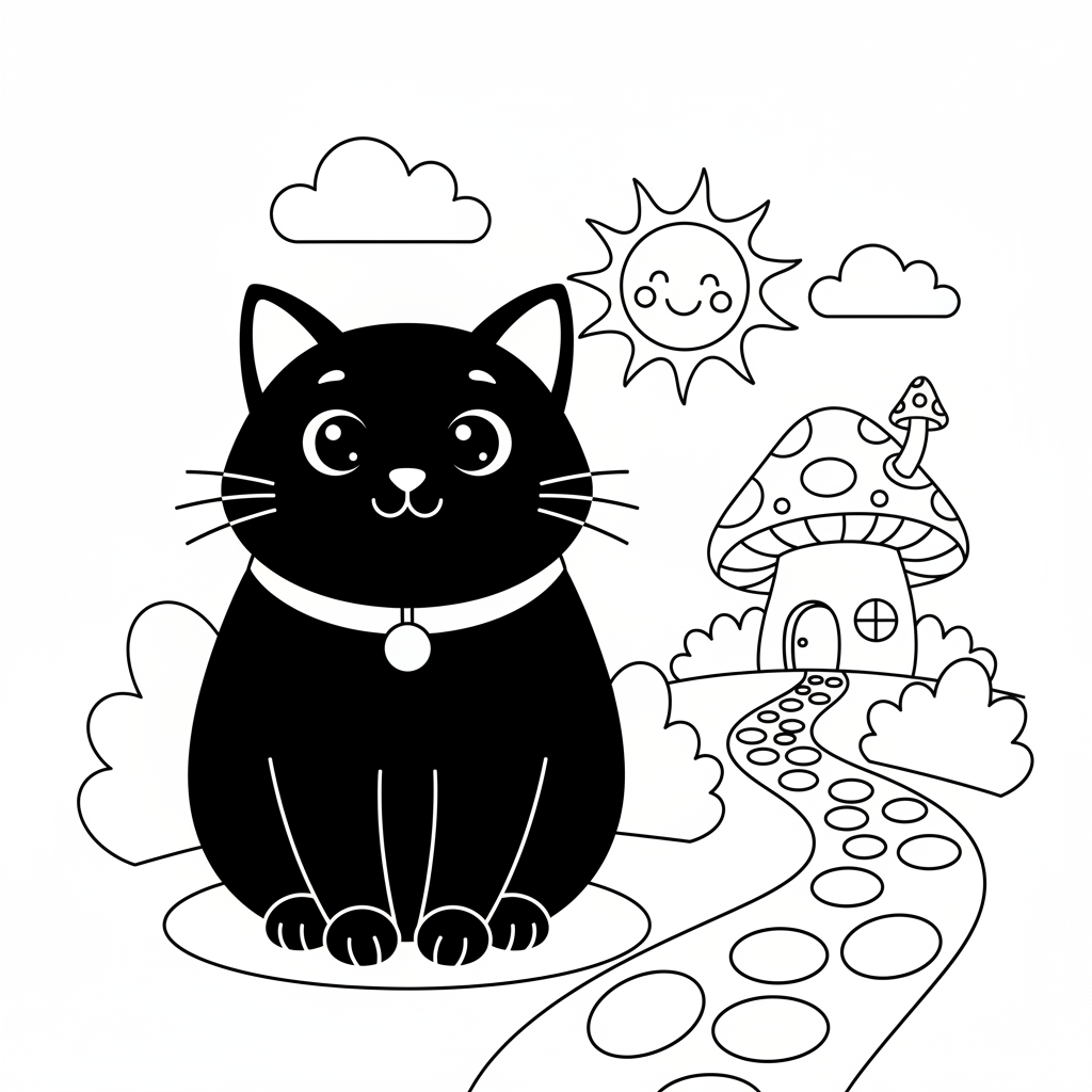 Coloriage coloriage chat noir 3