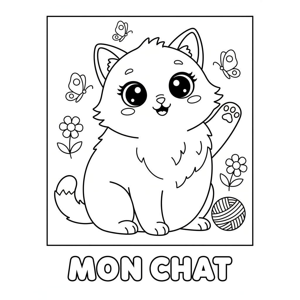 Coloriage coloriage chat trop mignon