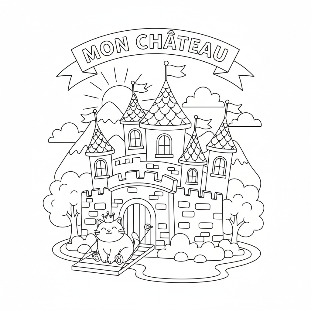 Coloriage coloriage chateau à imprimer 2