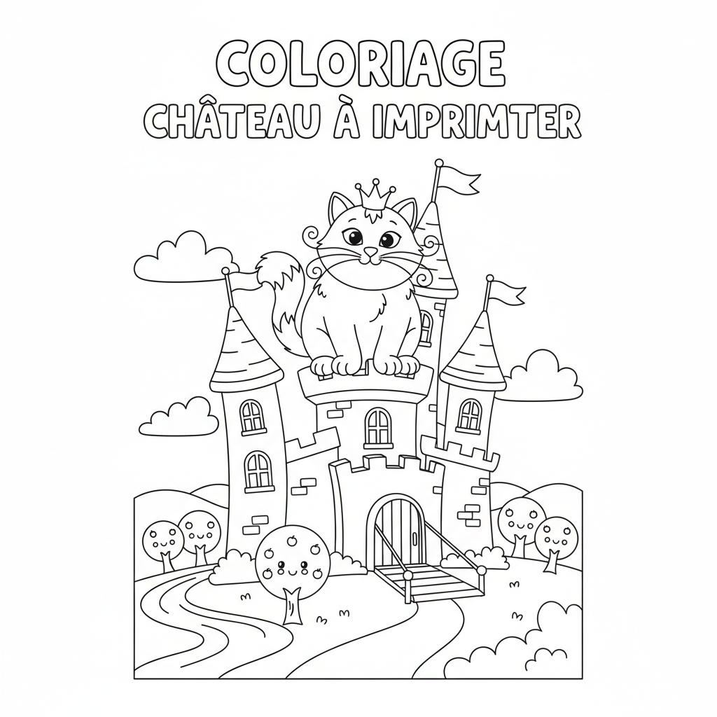 Coloriage coloriage chateau à imprimer 3