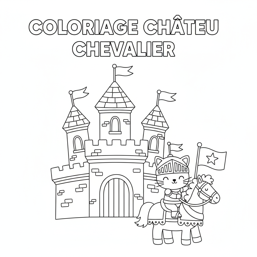 Coloriage coloriage chateau chevalier