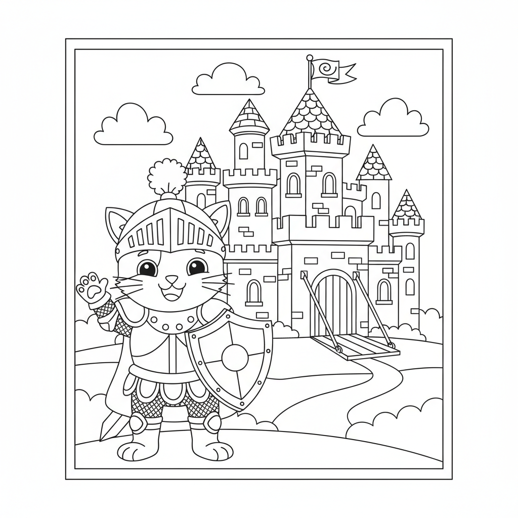 Coloriage coloriage chateau chevalier 2