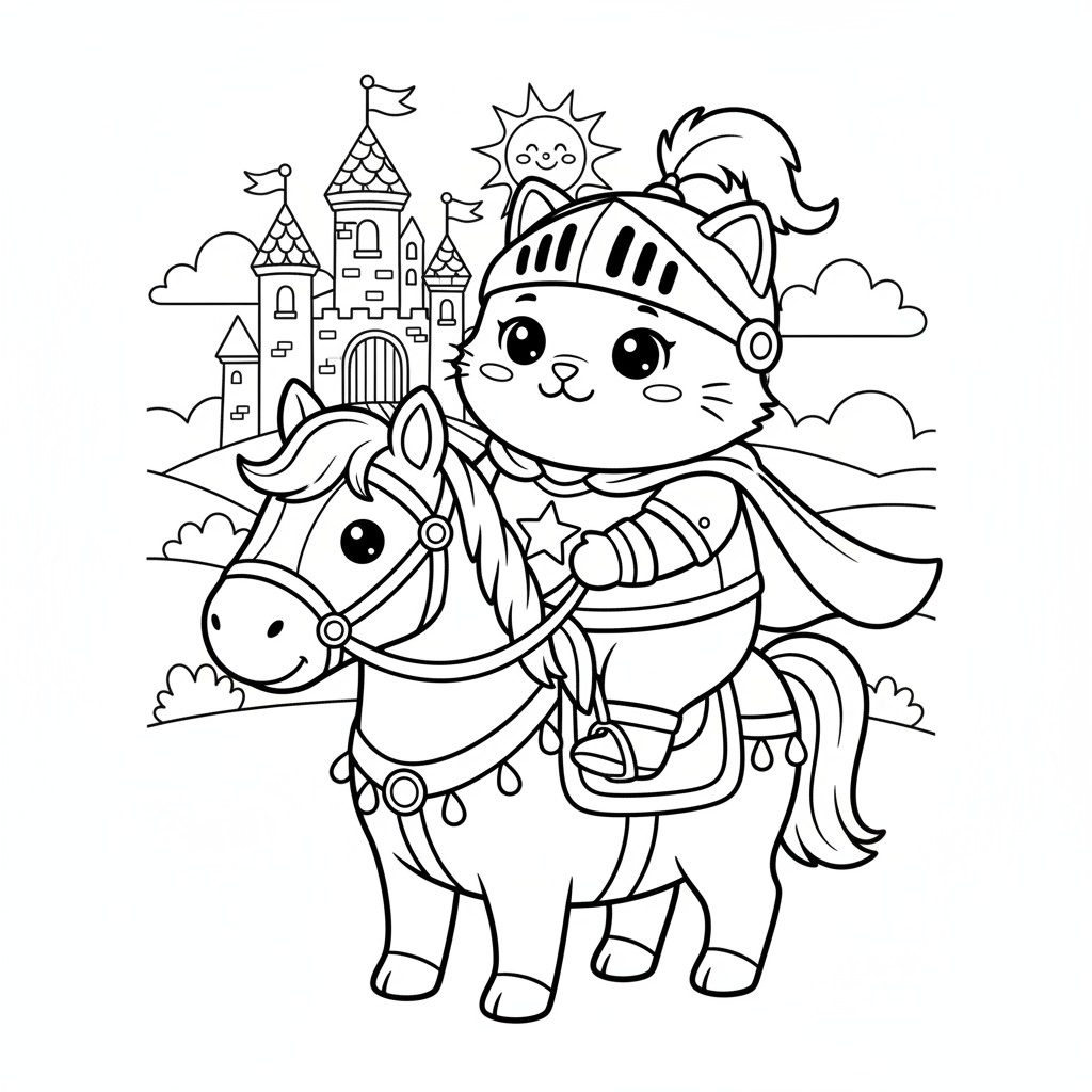 Coloriage coloriage chateau chevalier 4