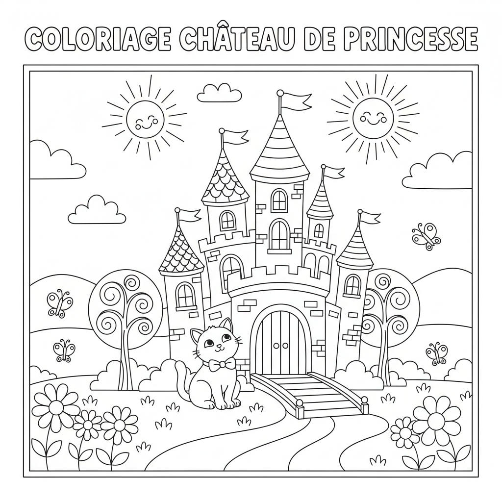 Coloriage coloriage chateau de princesse 3