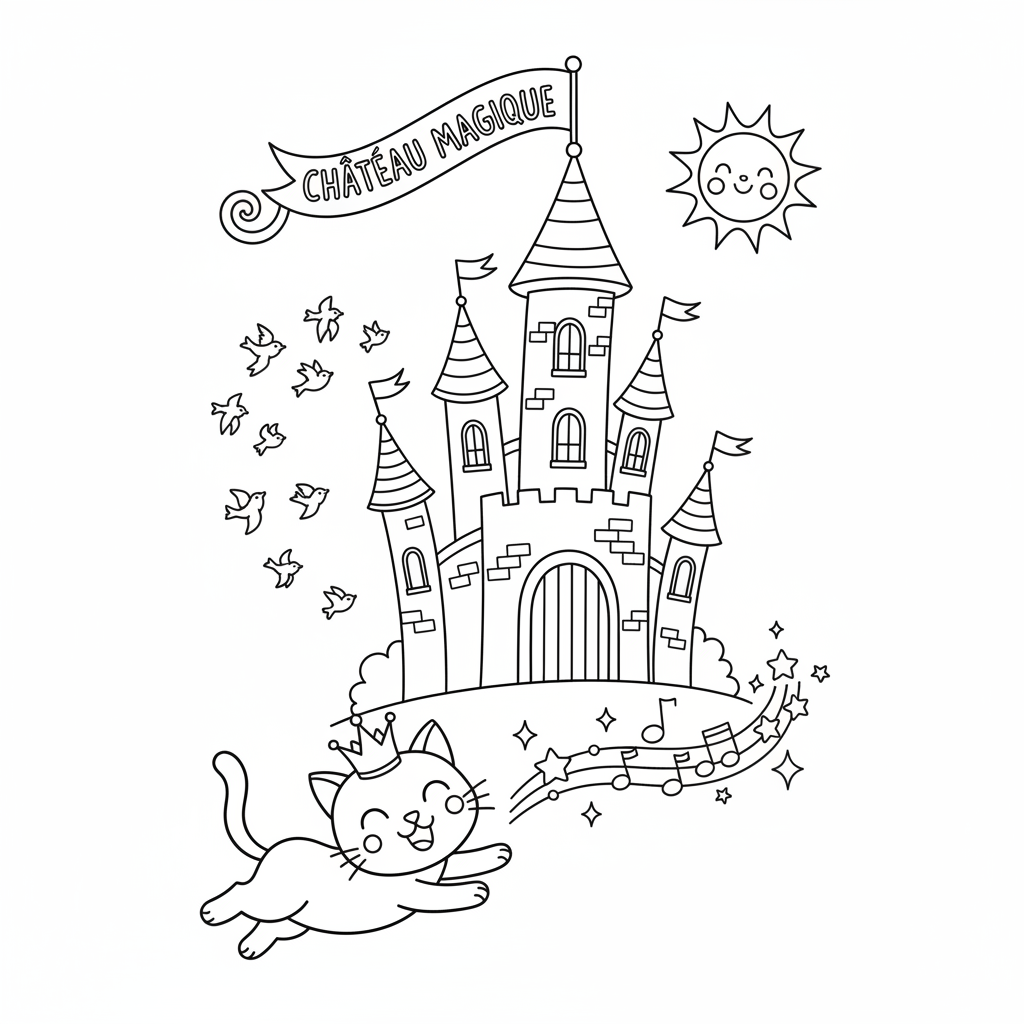 Coloriage coloriage chateau de princesse 5