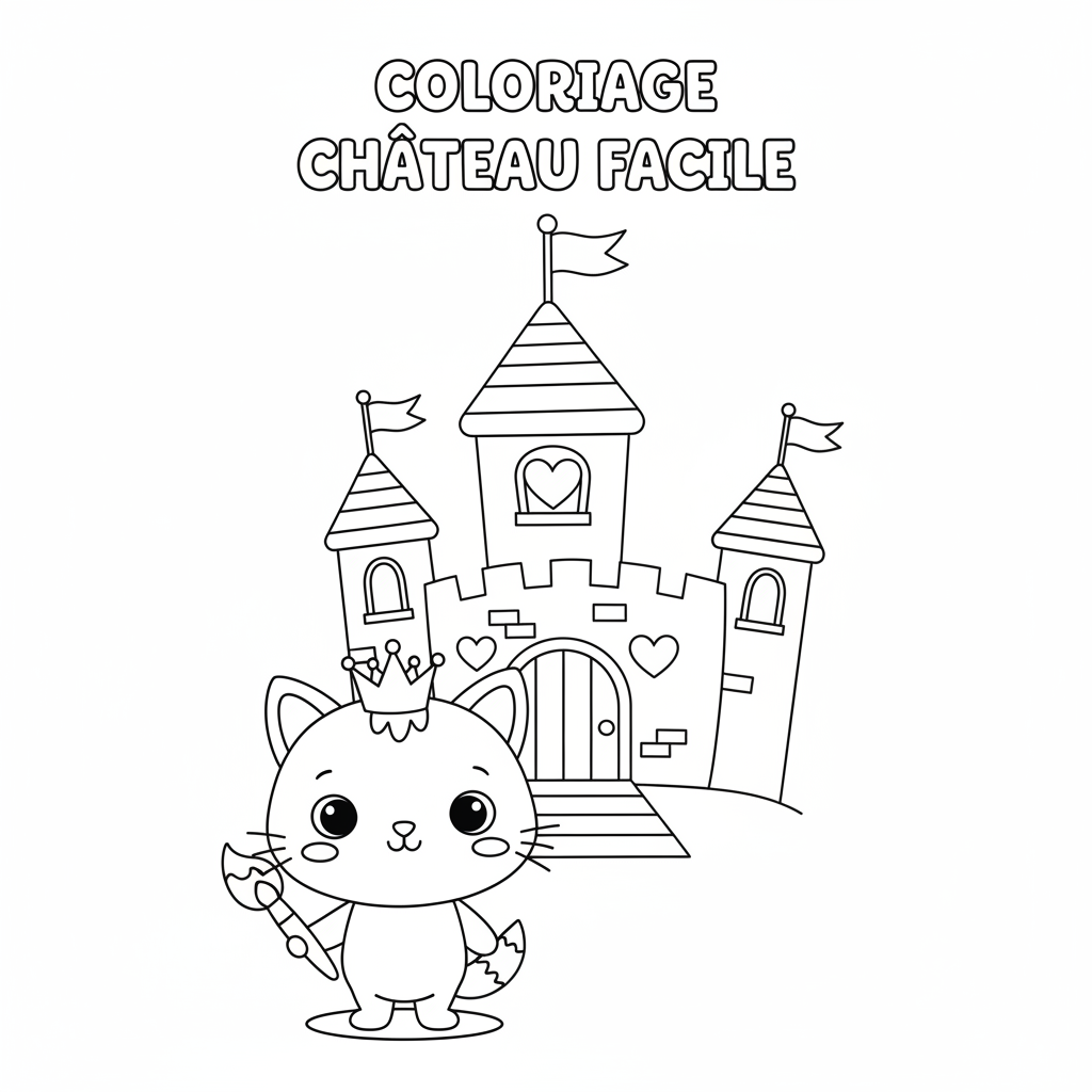Coloriage coloriage chateau facile