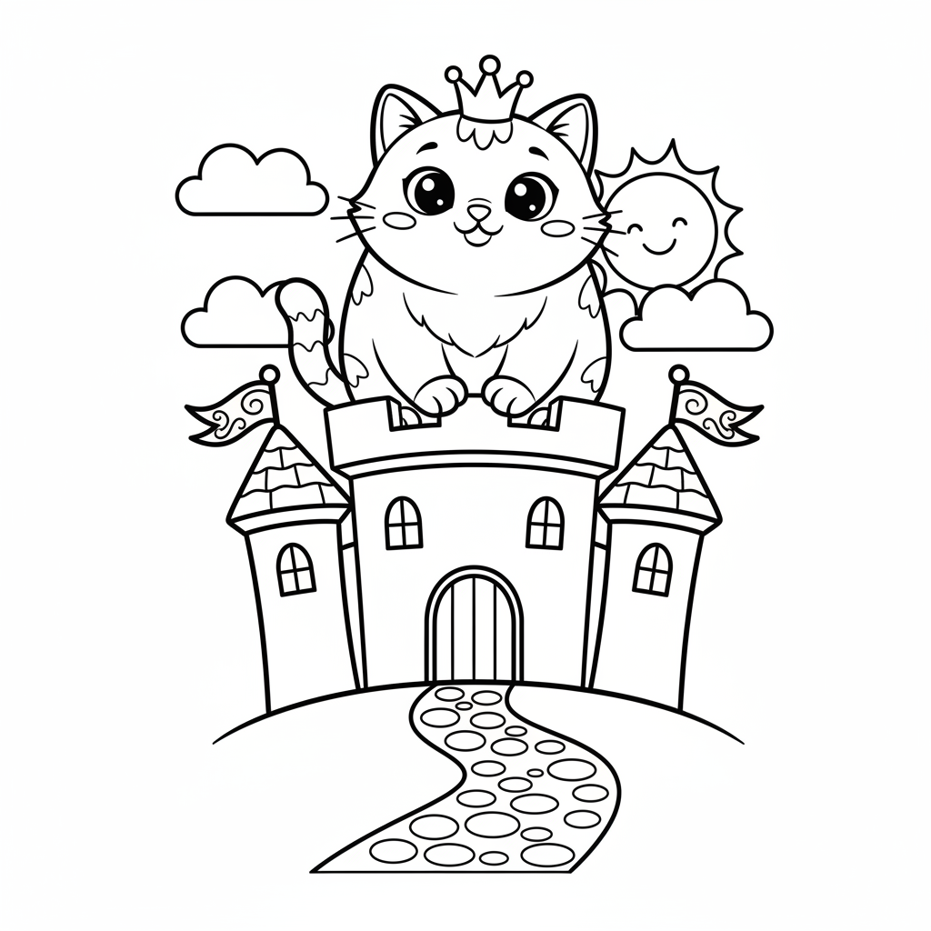 Coloriage coloriage chateau facile 4
