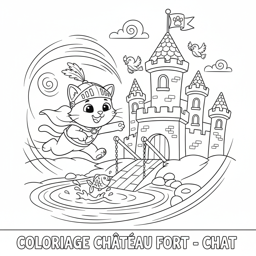 Coloriage coloriage chateau fort 5