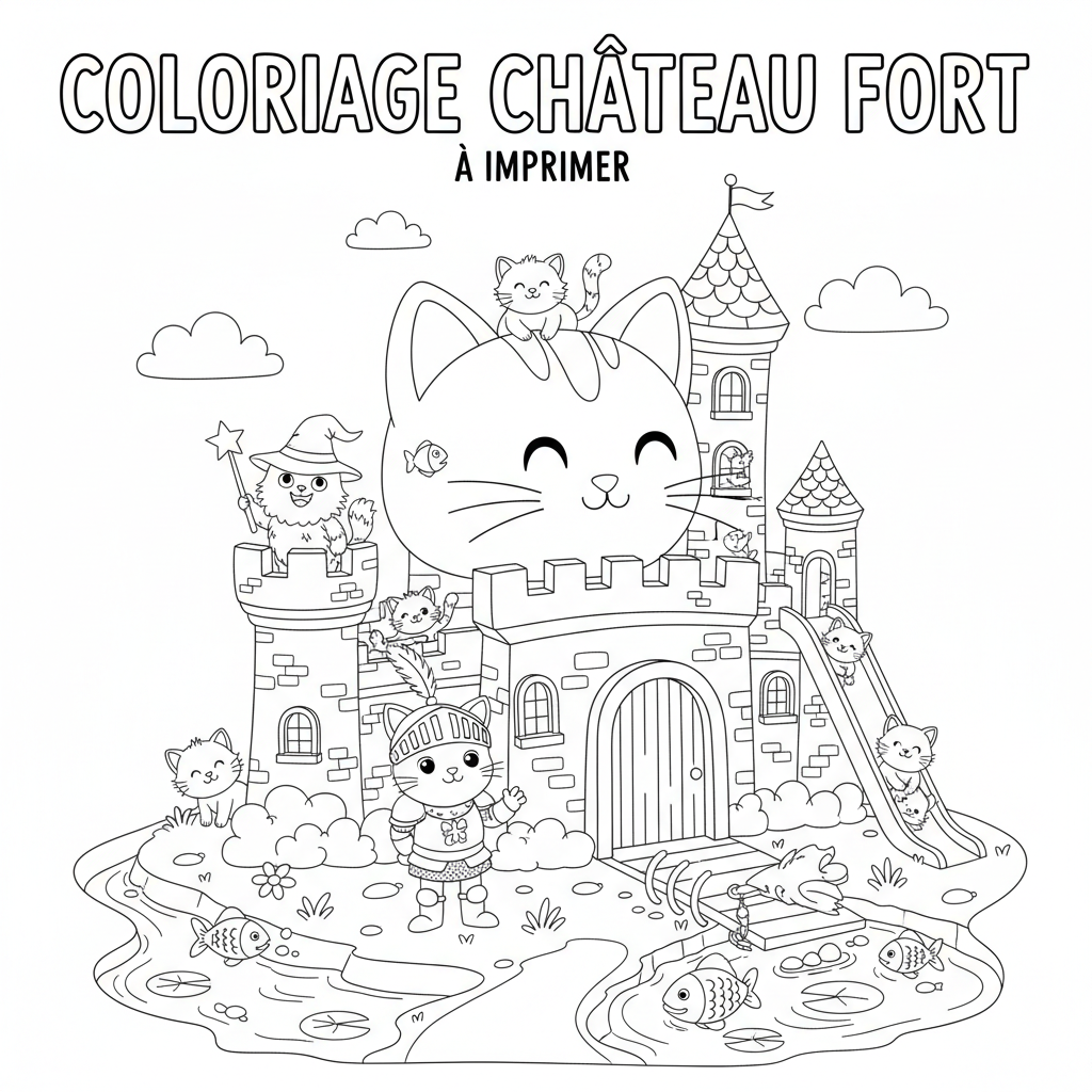Coloriage coloriage chateau fort à imprimer 4