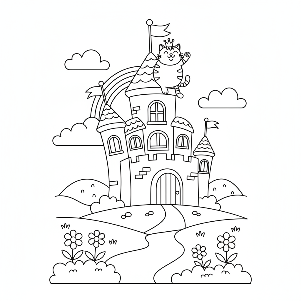 Coloriage coloriage chateau maternelle 3