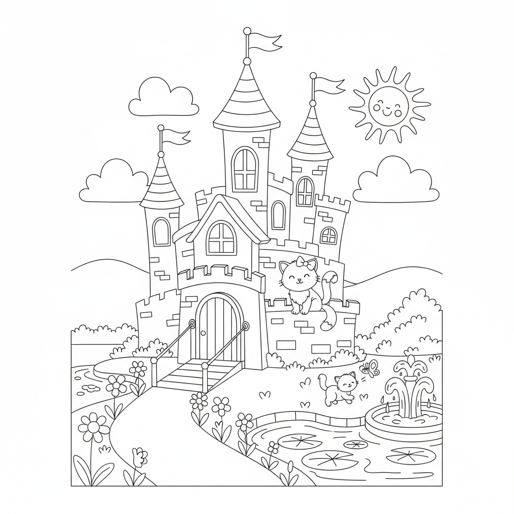 Coloriage coloriage chateau princesse 2