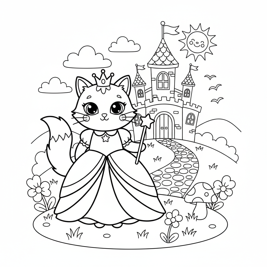 Coloriage coloriage chateau princesse 3