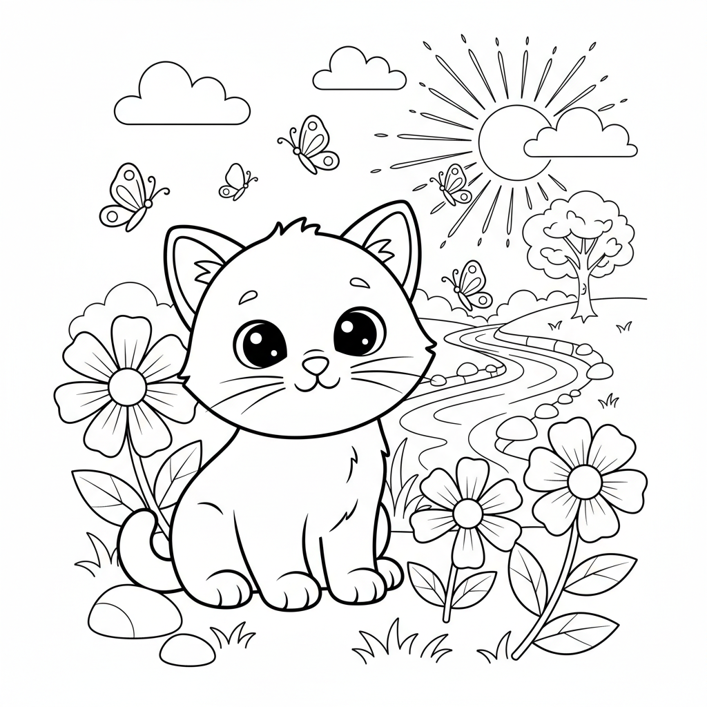 Coloriage coloriage chaton 3