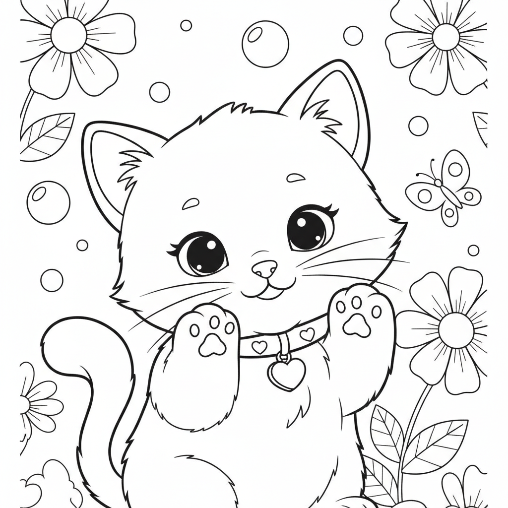 Coloriage coloriage chaton 4