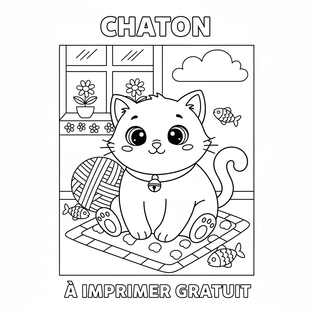 Coloriage coloriage chaton à imprimer gratuit