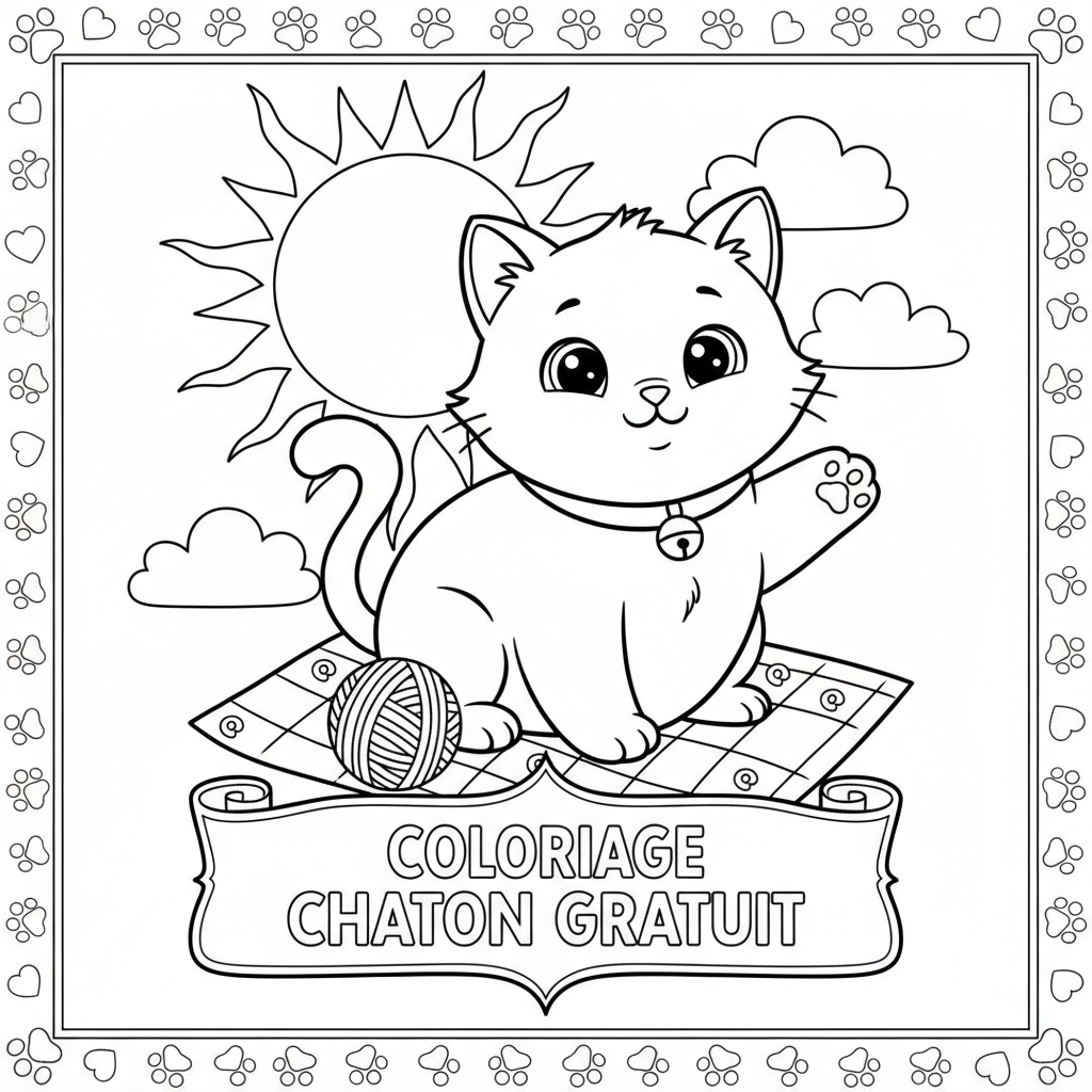 Coloriage coloriage chaton gratuit