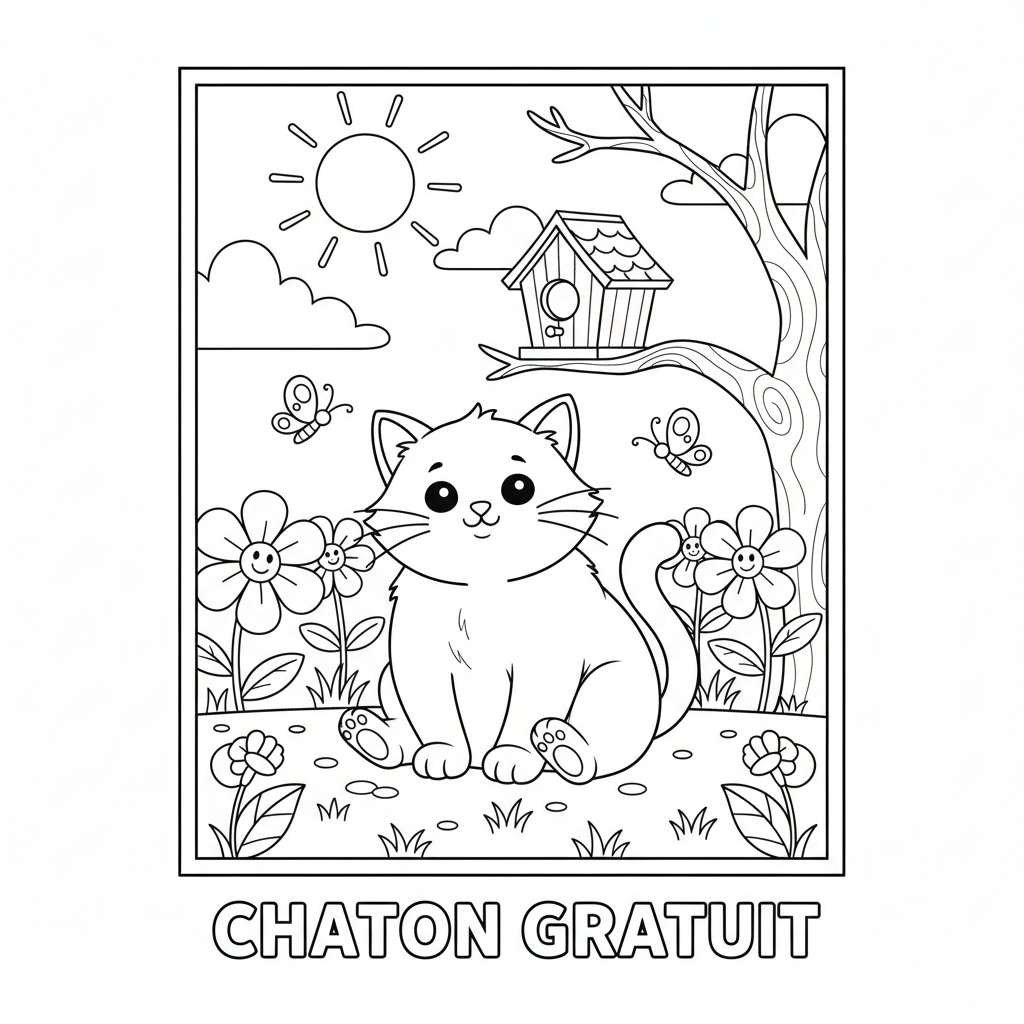 Coloriage coloriage chaton gratuit 3