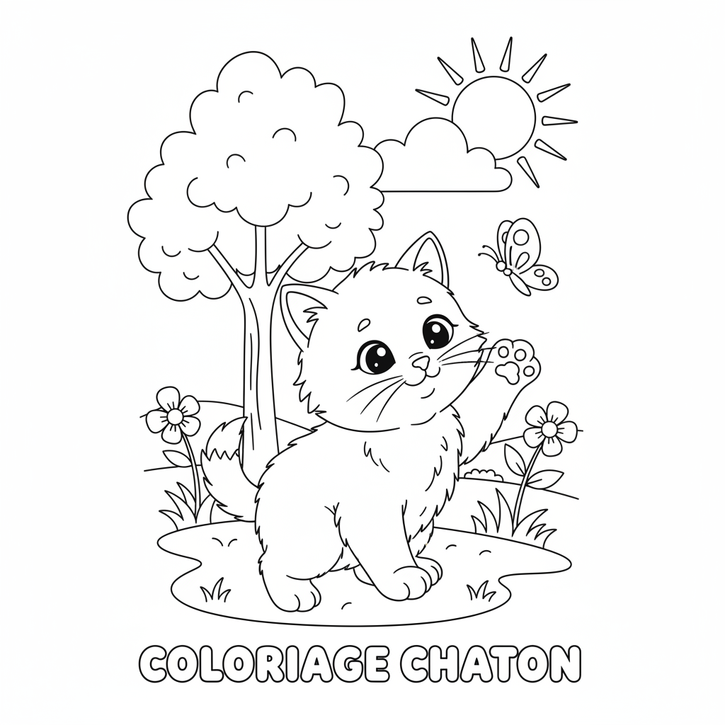 Coloriage coloriage chaton imprimer 3