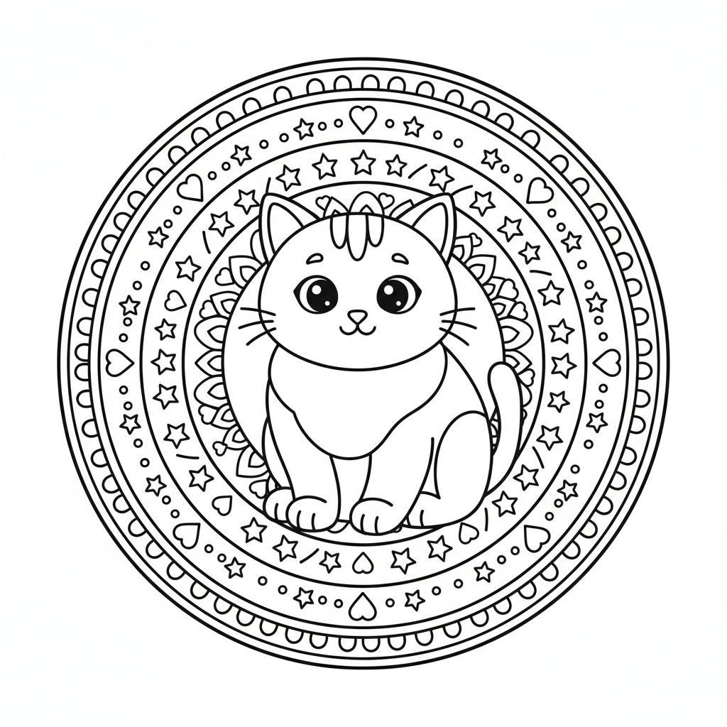 Coloriage coloriage chaton mandala