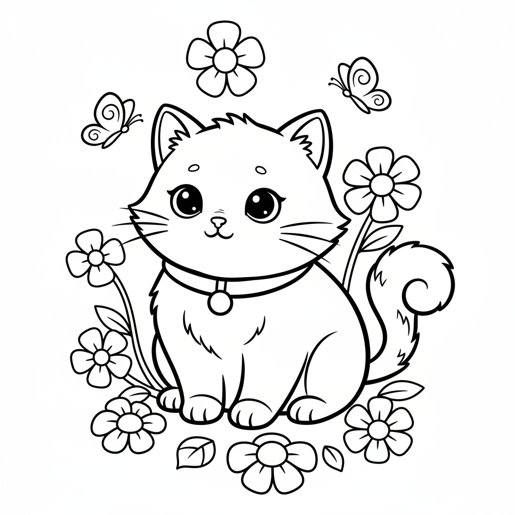 Coloriage coloriage chaton trop mignon