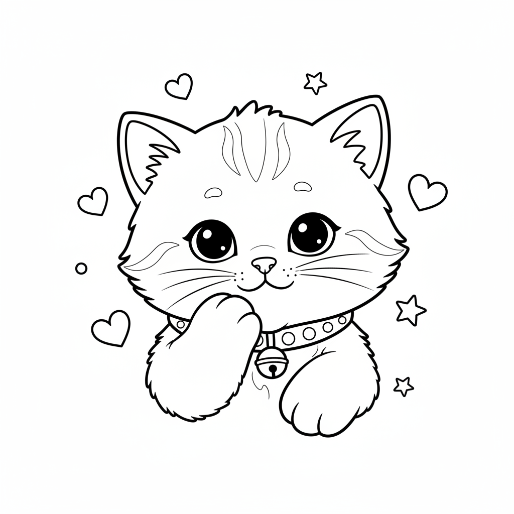 Coloriage coloriage chaton trop mignon 4