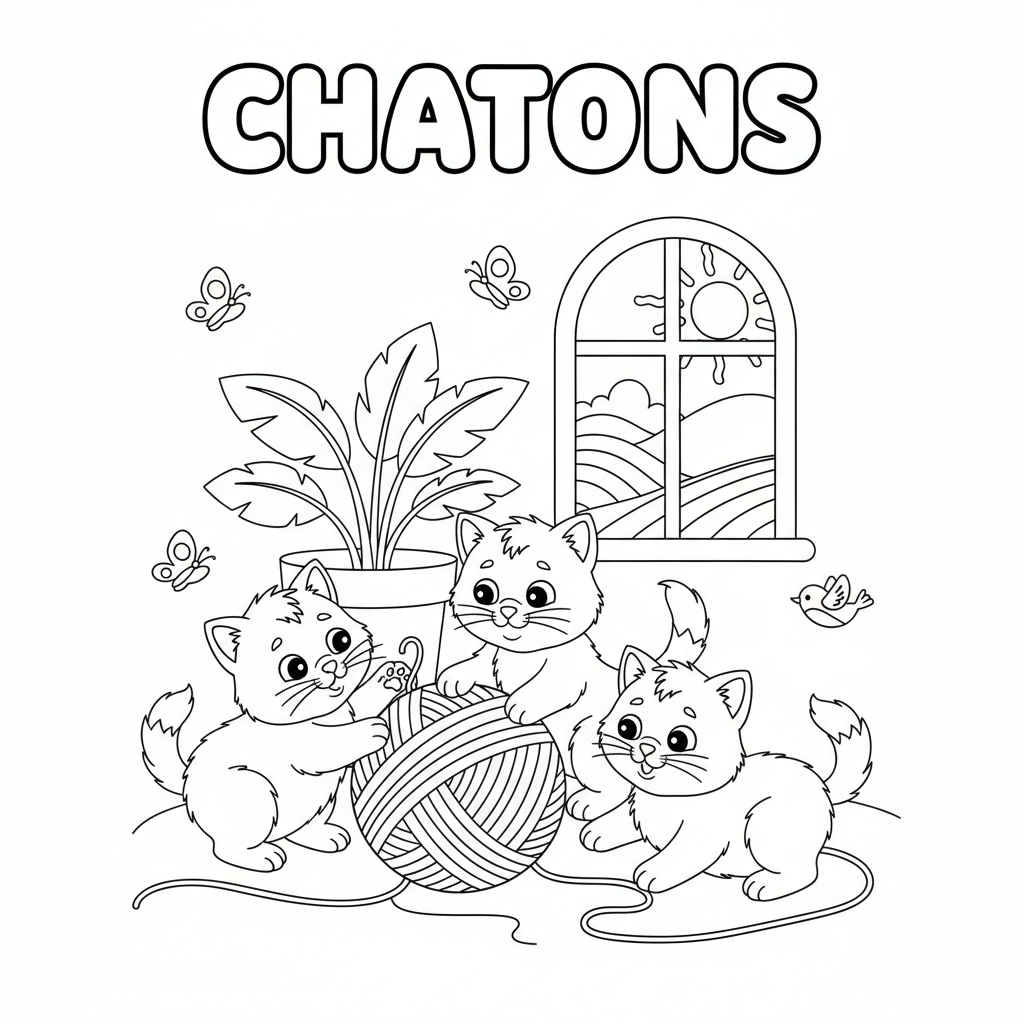 Coloriage coloriage chatons 2