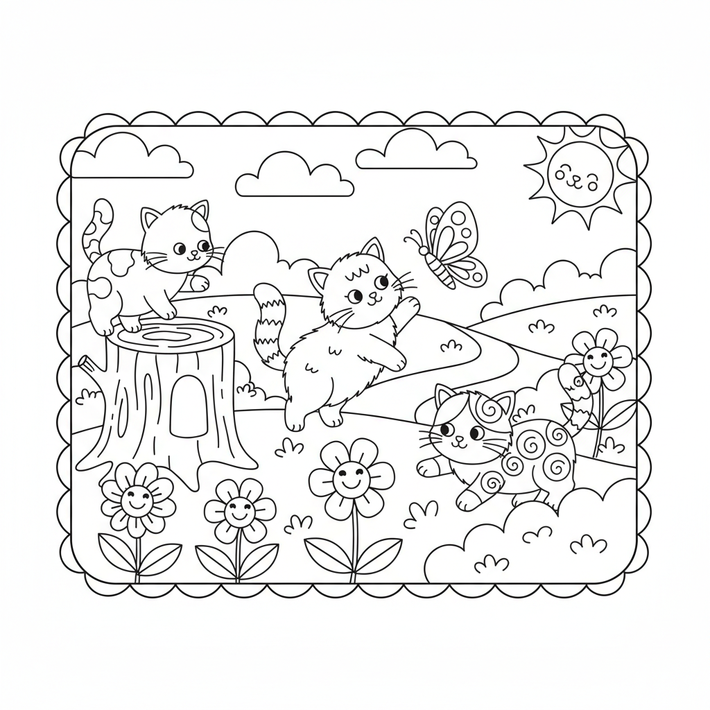 Coloriage coloriage chatons 3