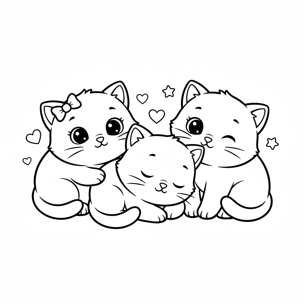Coloriage coloriage chatons 4
