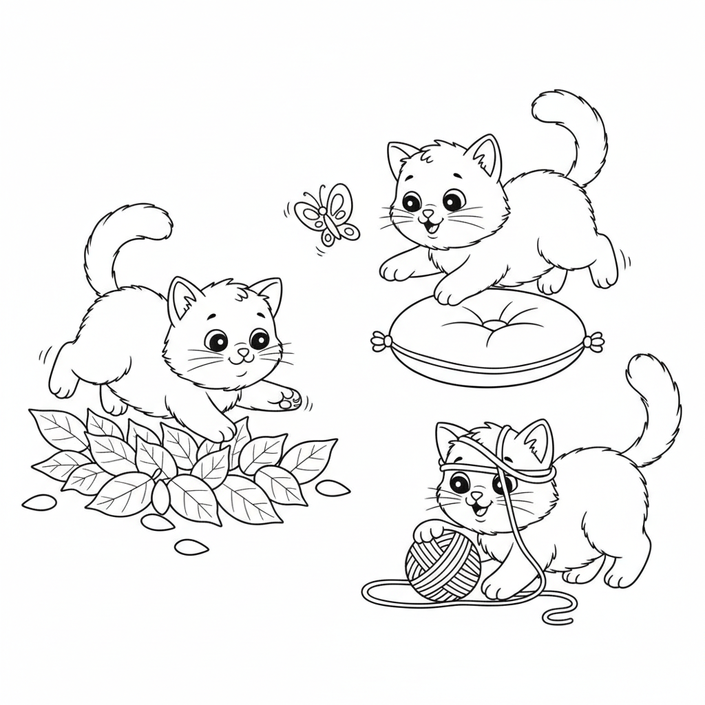 Coloriage coloriage chatons 5