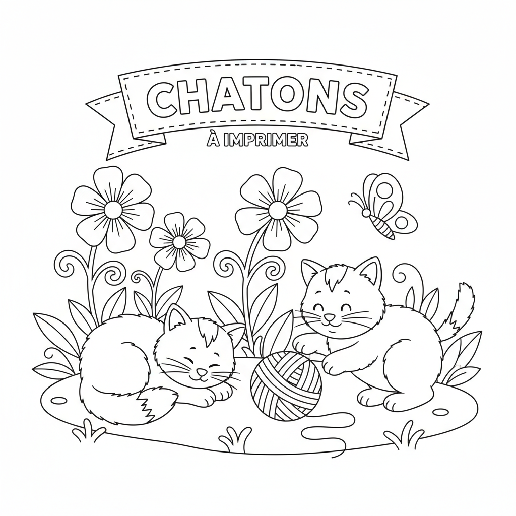 Coloriage coloriage chatons à imprimer