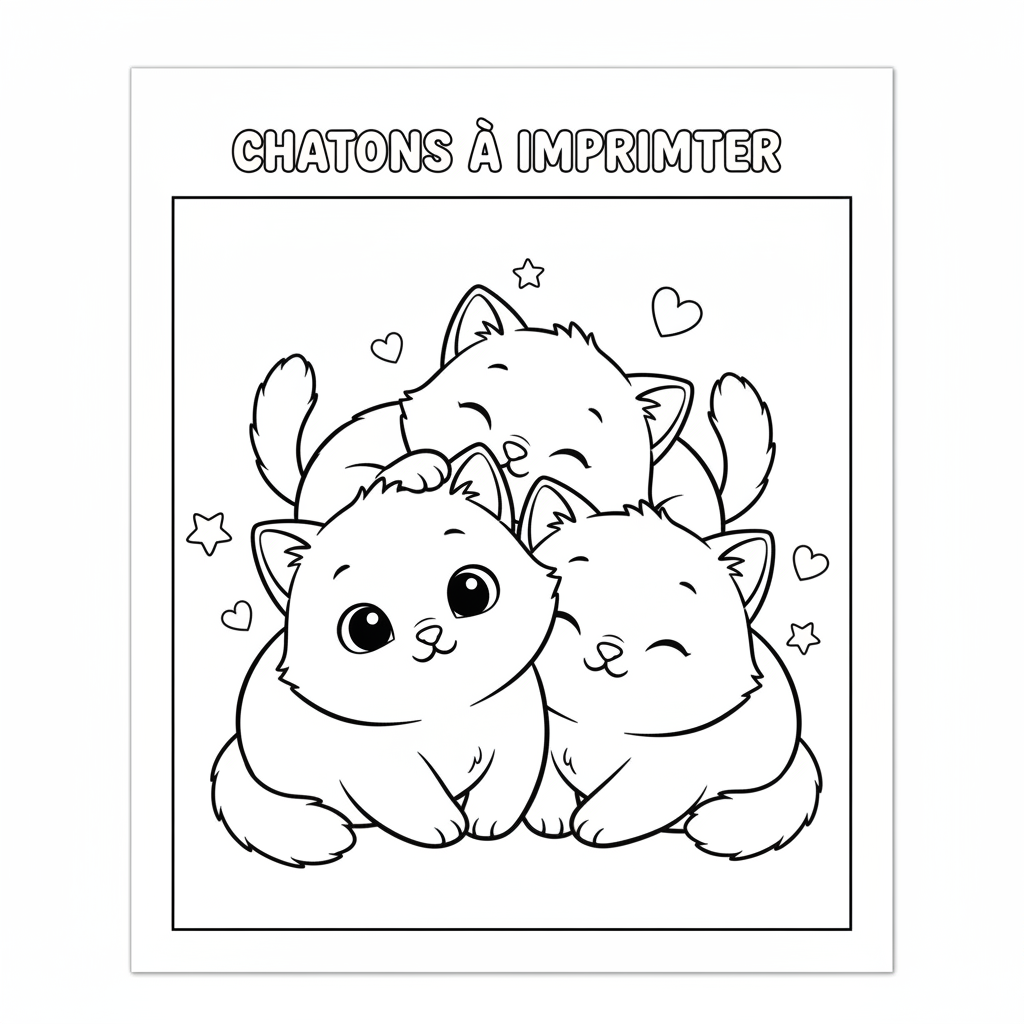 Coloriage coloriage chatons à imprimer 4
