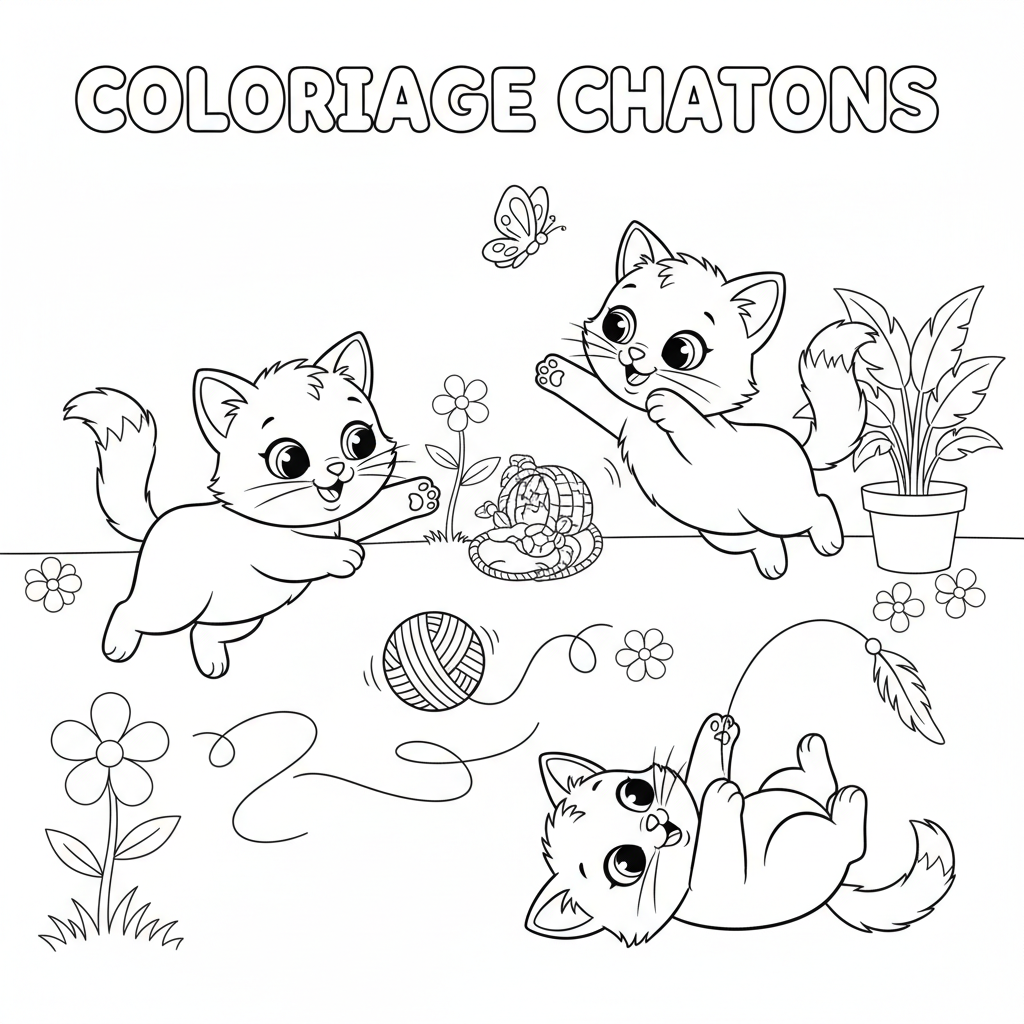 Coloriage coloriage chatons à imprimer 5