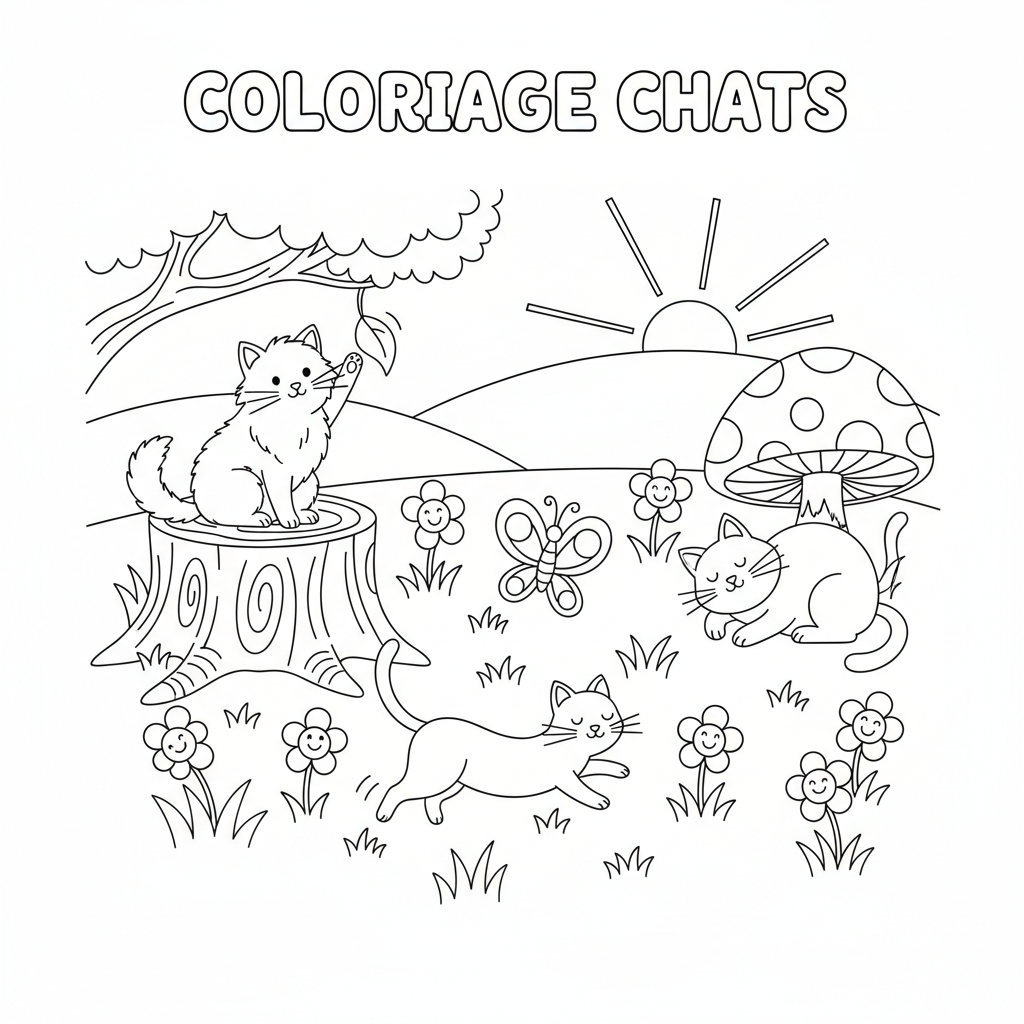 Coloriage coloriage chats 3