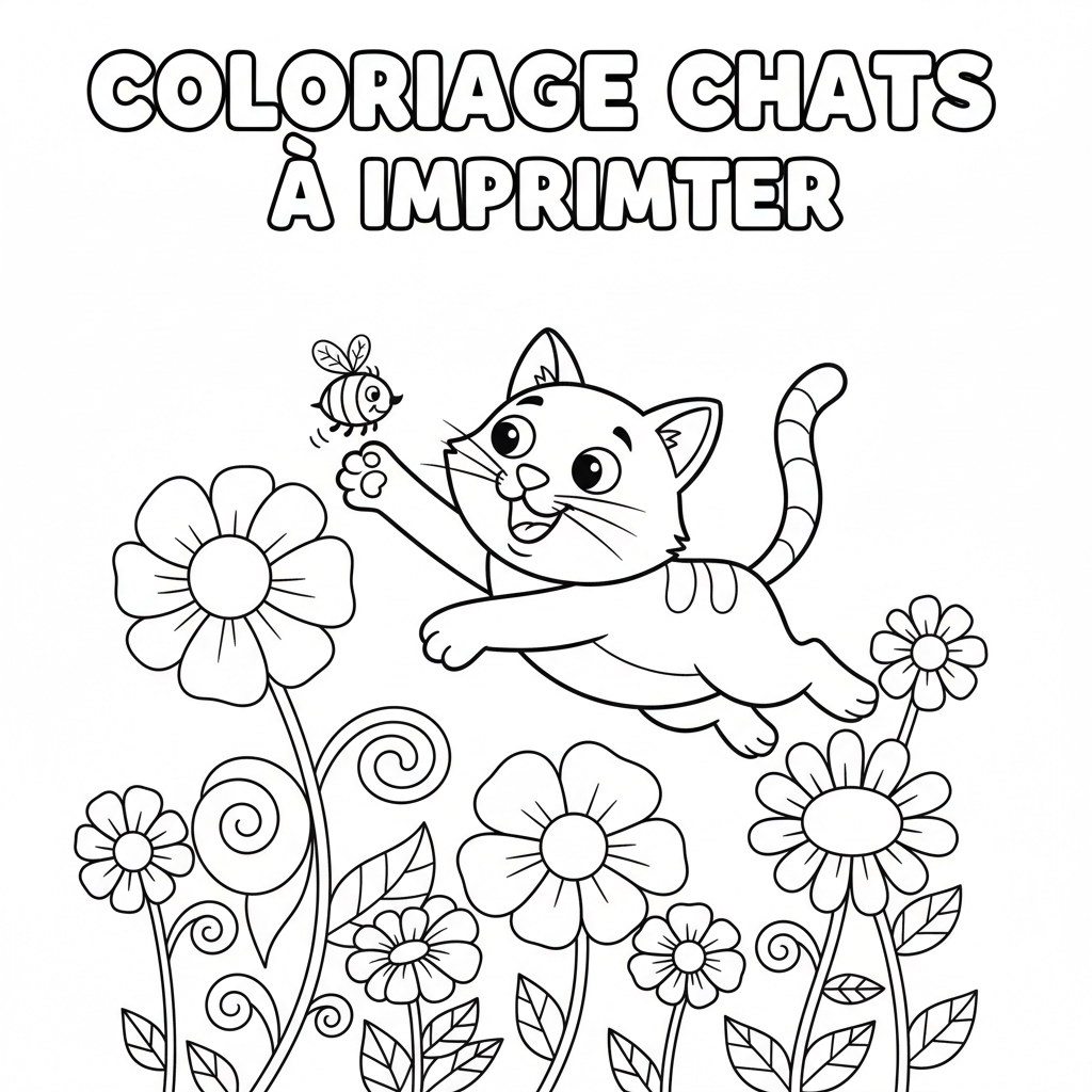 Coloriage coloriage chats à imprimer 5