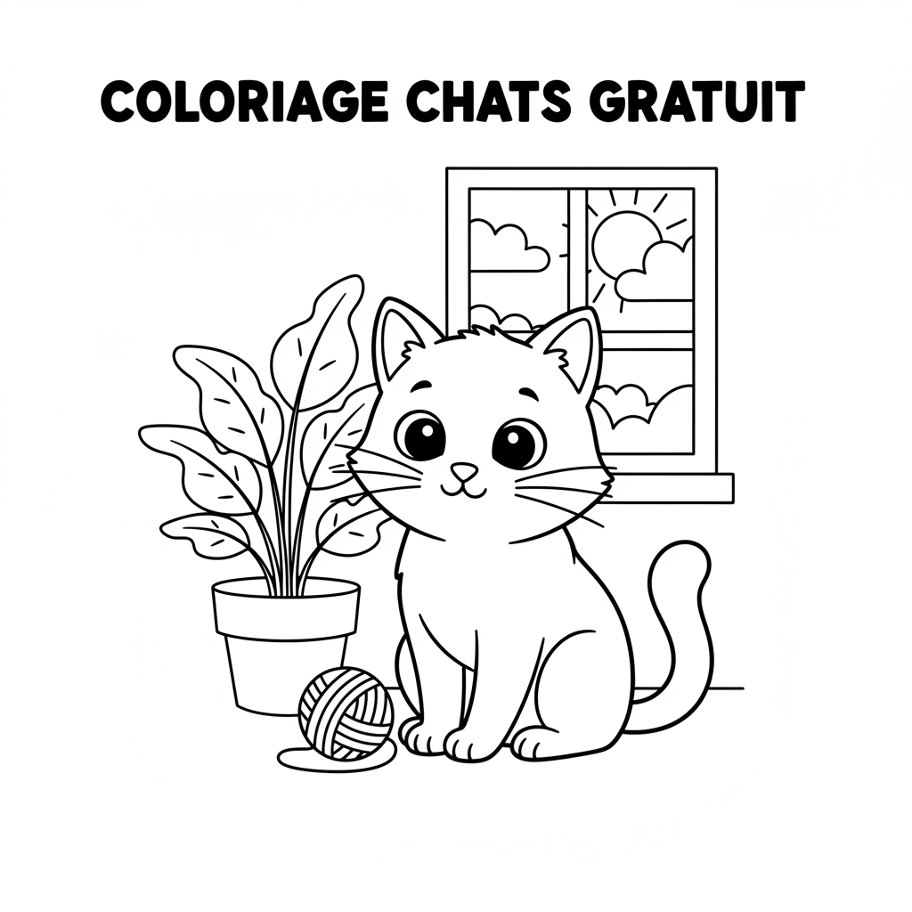 Coloriage coloriage chats gratuit 2