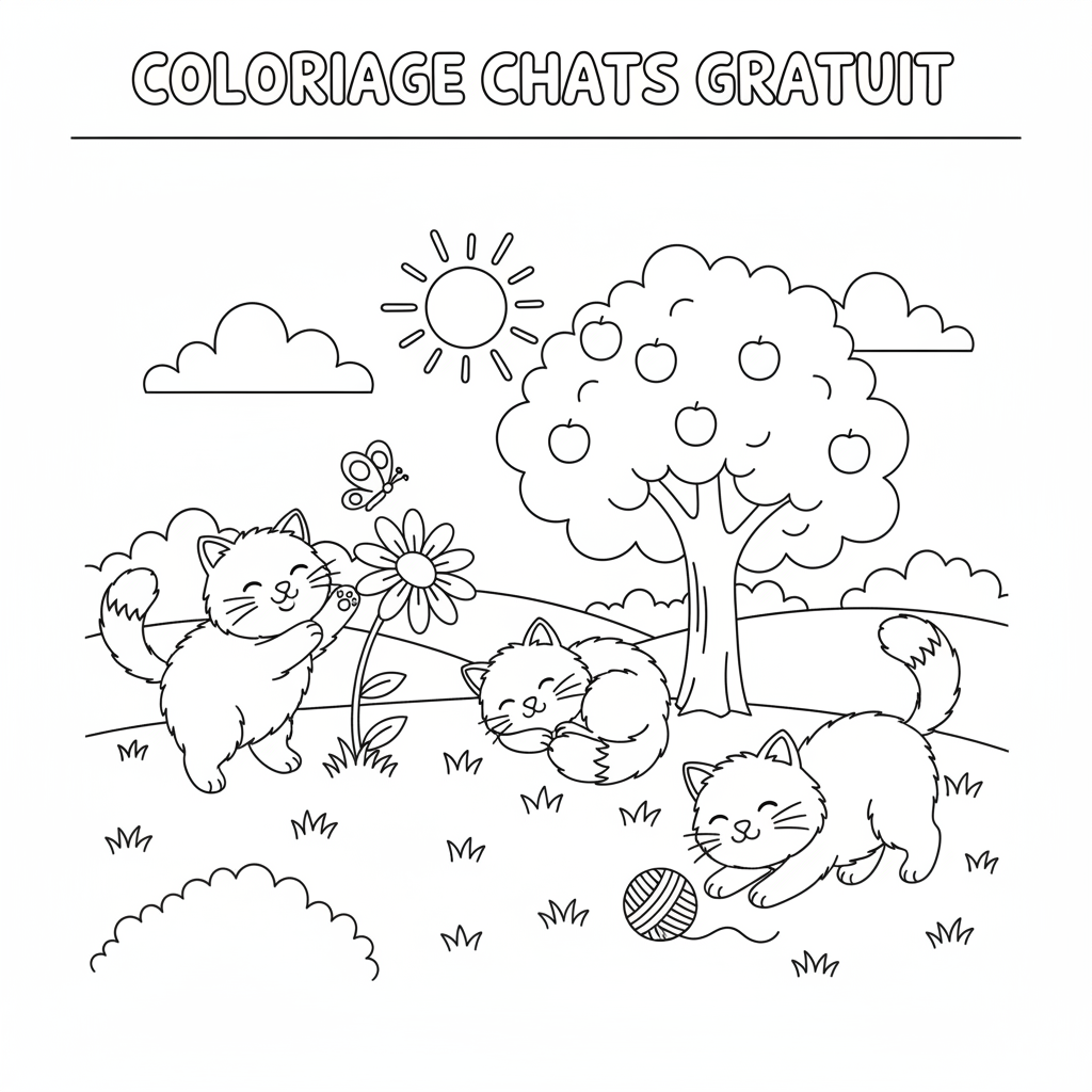 Coloriage coloriage chats gratuit 3
