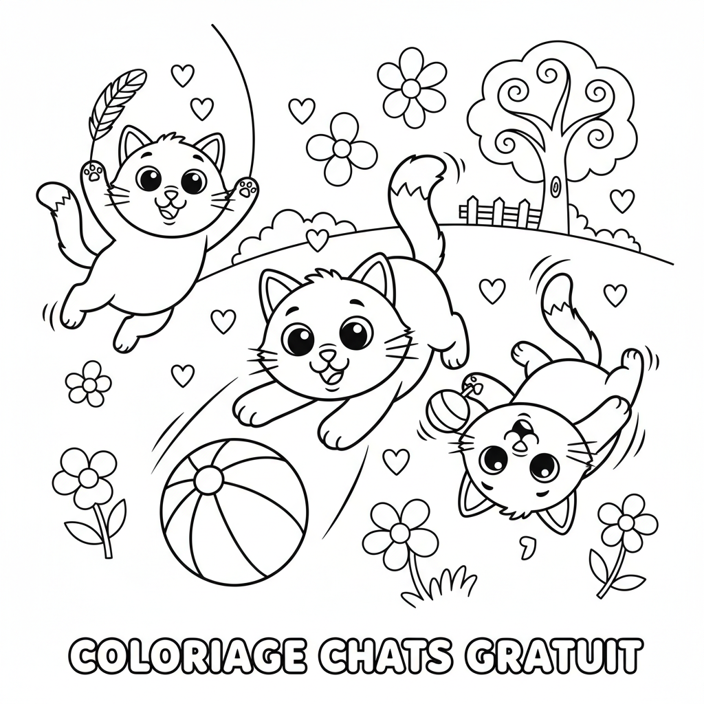 Coloriage coloriage chats gratuit 5