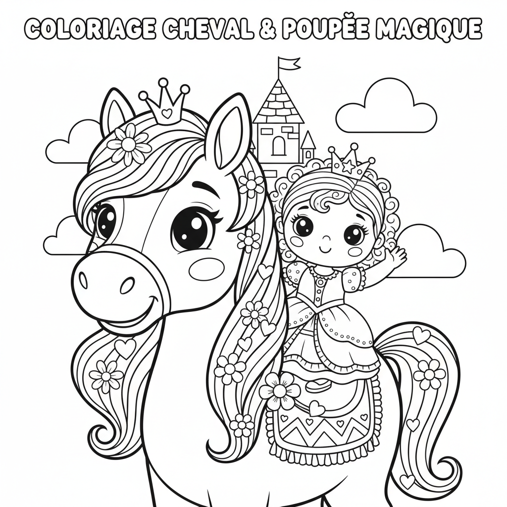 Coloriage coloriage cheval barbie 4