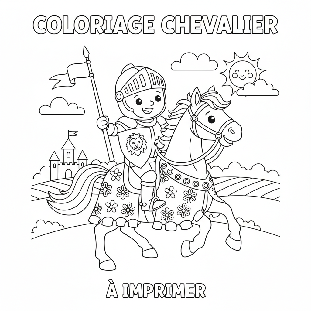 Coloriage coloriage chevalier à imprimer 2